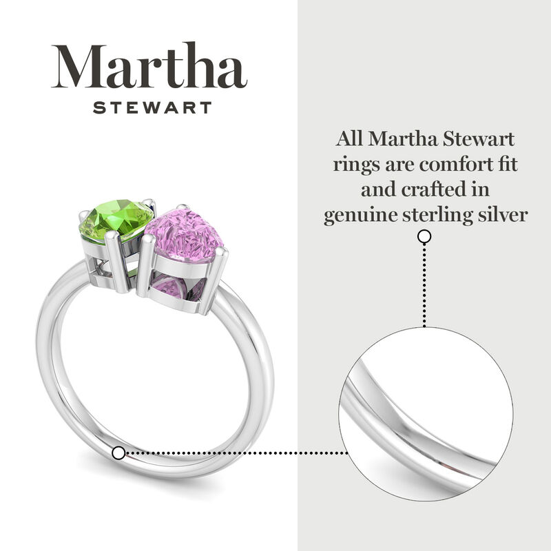 Martha Stewart 2ctw. Peridot & Pink Sapphire Two Stone Ring In Sterling Silver image number null